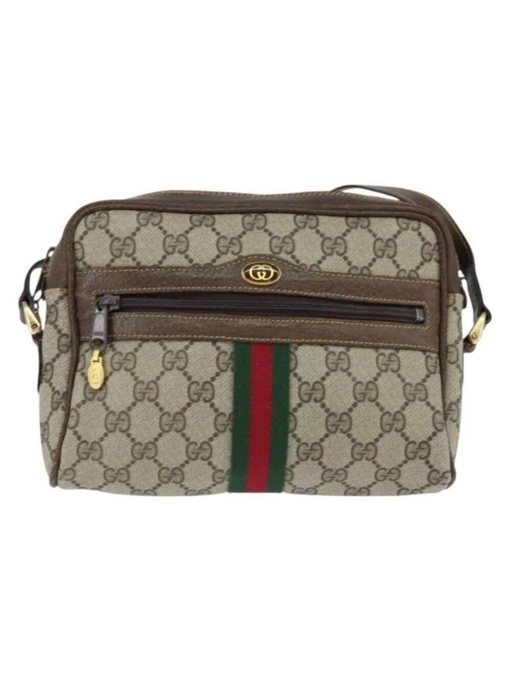 Authentic GUCCI GG Supreme Web Sherry Line Shoulder Bag PVC Beige Gold 010 378 - Picture 4 of 16